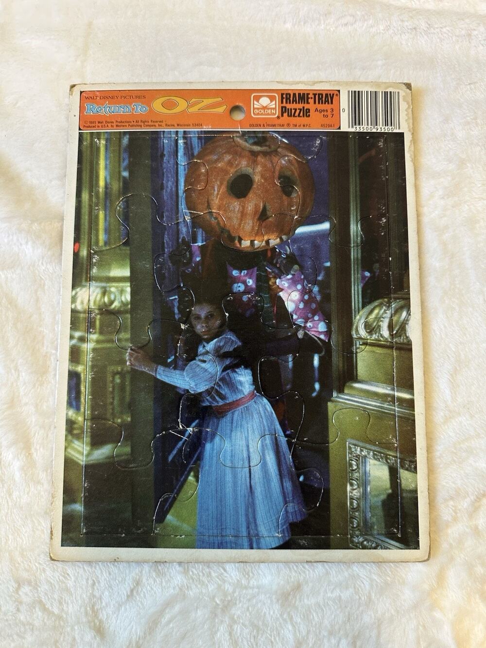 Vintage 1985 Return to Oz Disney Golden Frame-Tray Puzzle Jack Pumpkinhead